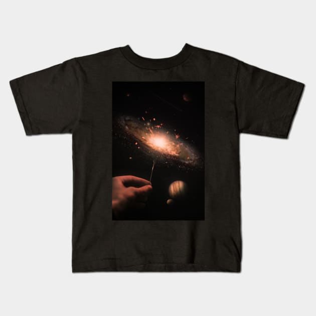 Galaxy Spark Kids T-Shirt by nicebleed